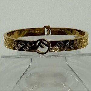 F logo Gold Logo Bangle bracelet stainless steel luxury jewelry New